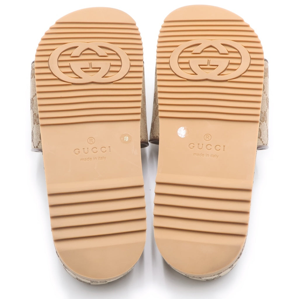GUCCI(グッチ) GGキャンバス スライド フラットサンダル シューズ ベージュ 624695