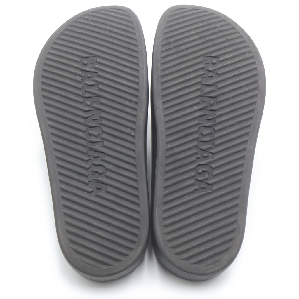 BALENCIAGA(バレンシアガ) POOL CLOSED SLIDE プール クローズド スライド ロゴ サンダル シューズ ミュール ブラック