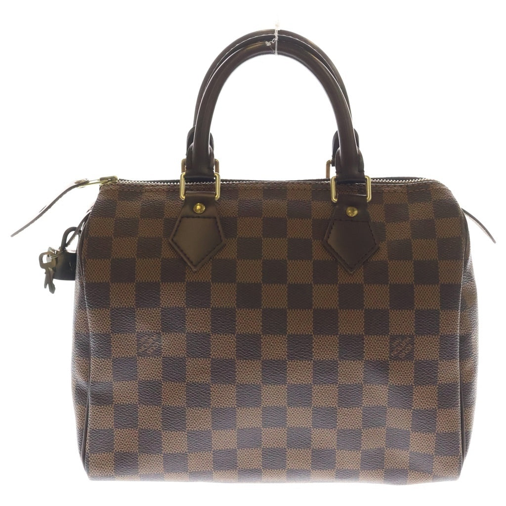 LOUIS VUITTON(ルイヴィトン) ダミエ スピーディー25 ハンドバッグ ボストンバッグ ブラウン レザー×PVC N41365 ゴールド金具 レディース