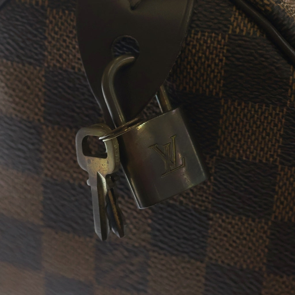 LOUIS VUITTON(ルイヴィトン) ダミエ スピーディー25 ハンドバッグ ボストンバッグ ブラウン レザー×PVC N41365 ゴールド金具 レディース