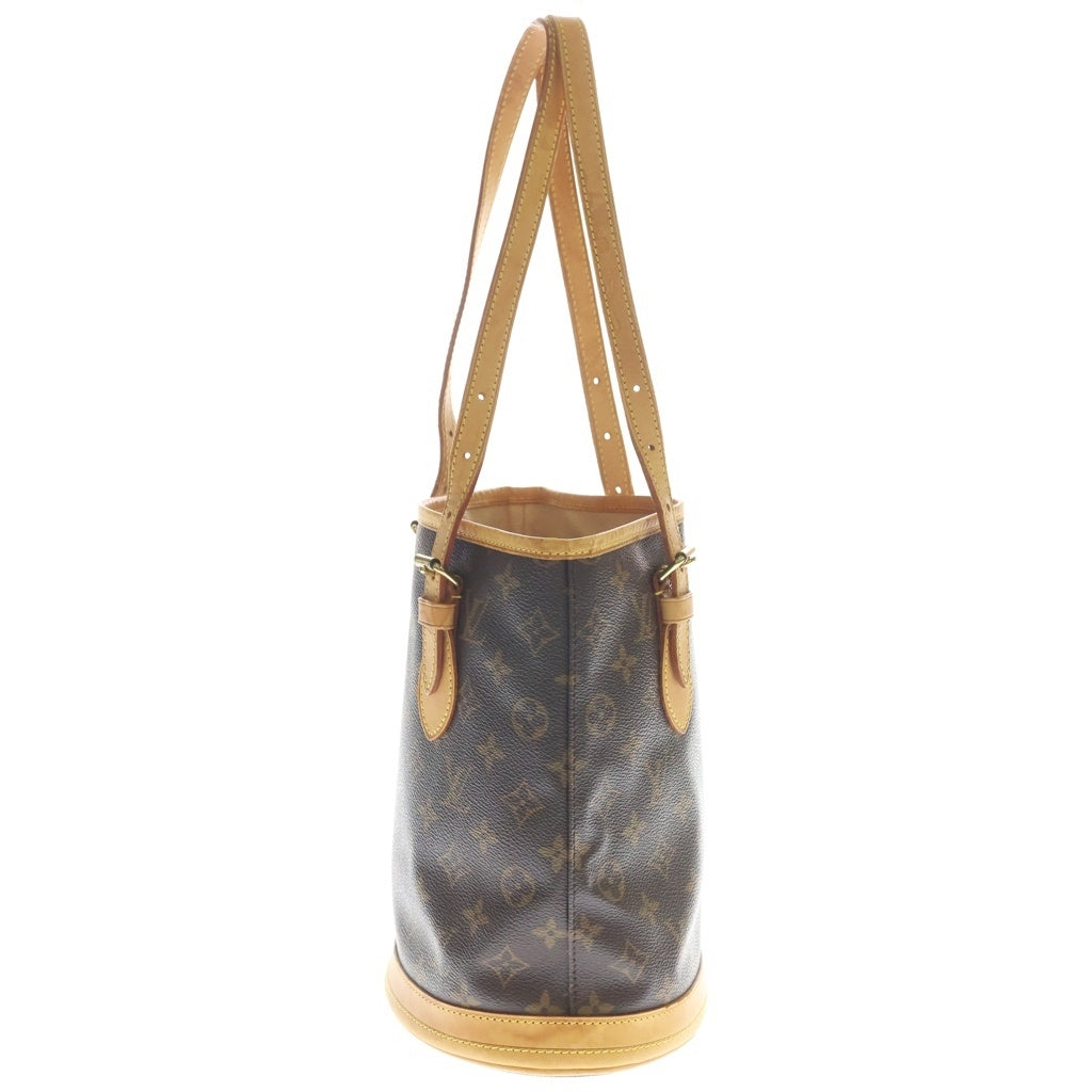 LOUIS VUITTON(ルイヴィトン) モノグラム バゲットPM ハンドバッグ ミニトートバッグ ブラウン レザー×PVC M42238 ゴールド金具 レディース