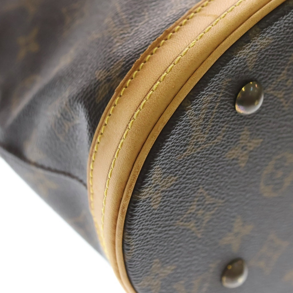 LOUIS VUITTON(ルイヴィトン) モノグラム バゲットPM ハンドバッグ ミニトートバッグ ブラウン レザー×PVC M42238 ゴールド金具 レディース