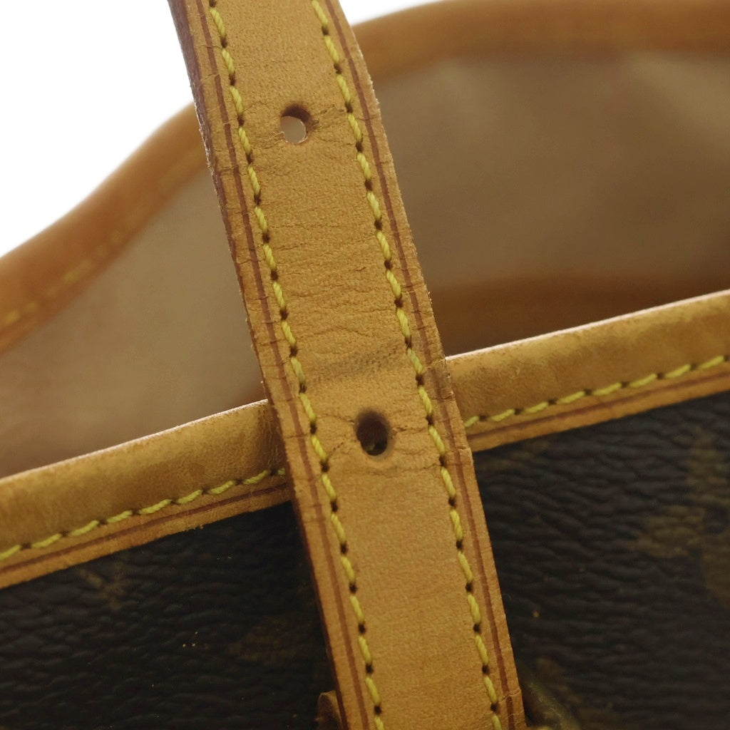 LOUIS VUITTON(ルイヴィトン) モノグラム バゲットPM ハンドバッグ ミニトートバッグ ブラウン レザー×PVC M42238 ゴールド金具 レディース