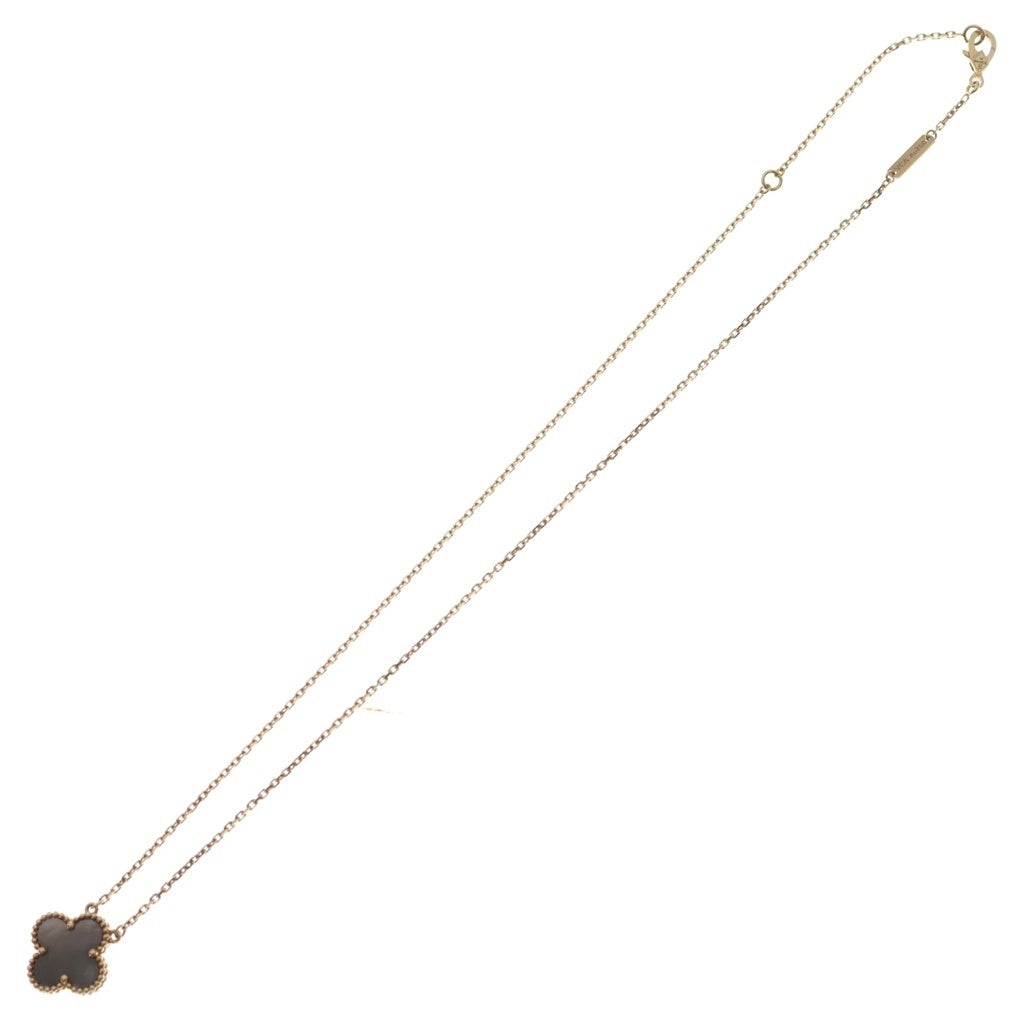 Van Cleef & Arpels(ヴァンクリーフアンドアーペル) ヴィンテージアルハンブラ ブラックシェル ネックレス ペンダント チェーン グレー×ピンクゴールド Au750PG VCARP4KK00 レディース