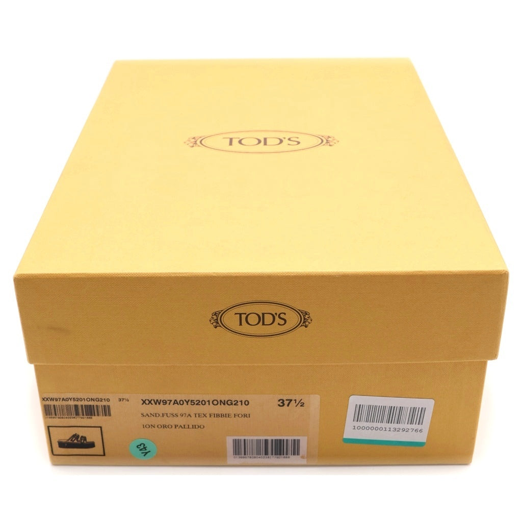 TOD'S(トッズ) ダブルバックル ストラップ ラバー 厚底 サンダル シューズ ゴールド レディース