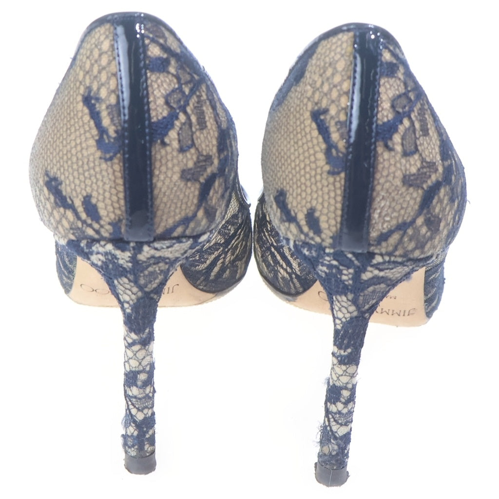 JIMMY CHOO(ジミーチュウ) ROMY ピンヒール レース メッシュ パンプス ブラック レディース
