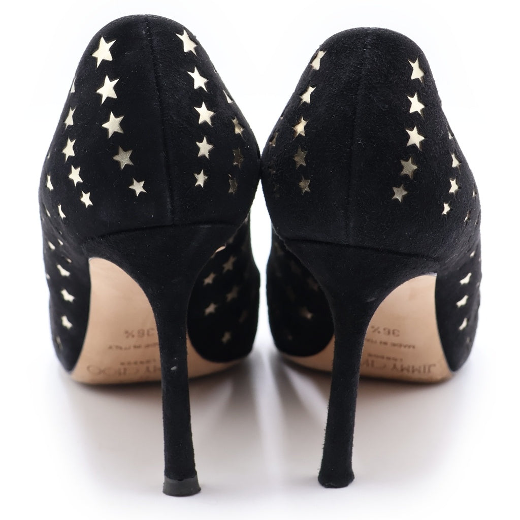 JIMMY CHOO(ジミーチュウ) スター スタッズ スエードレザー ヒール パンプス シューズ ブラック レディース