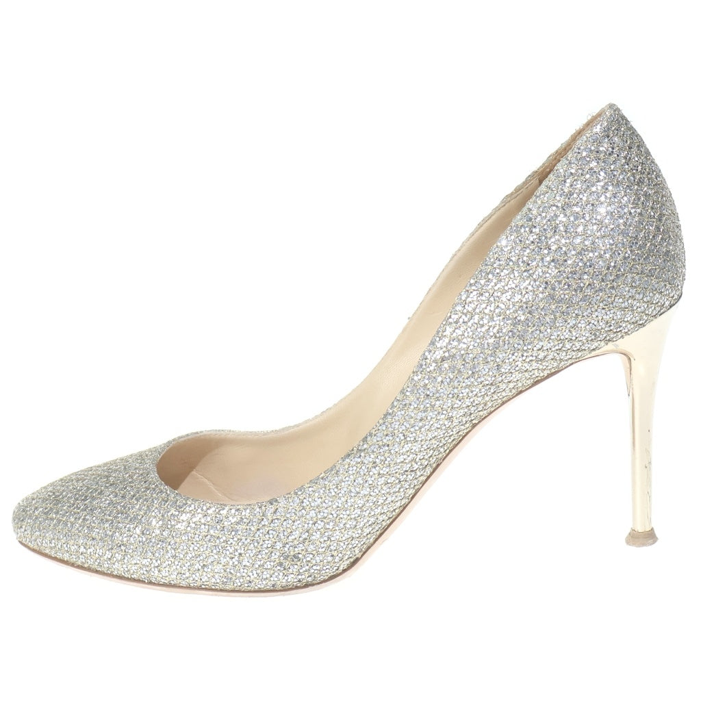 JIMMY CHOO(ジミーチュウ) ラメ グリッター ヒール パンプス シューズ ゴールド レディース
