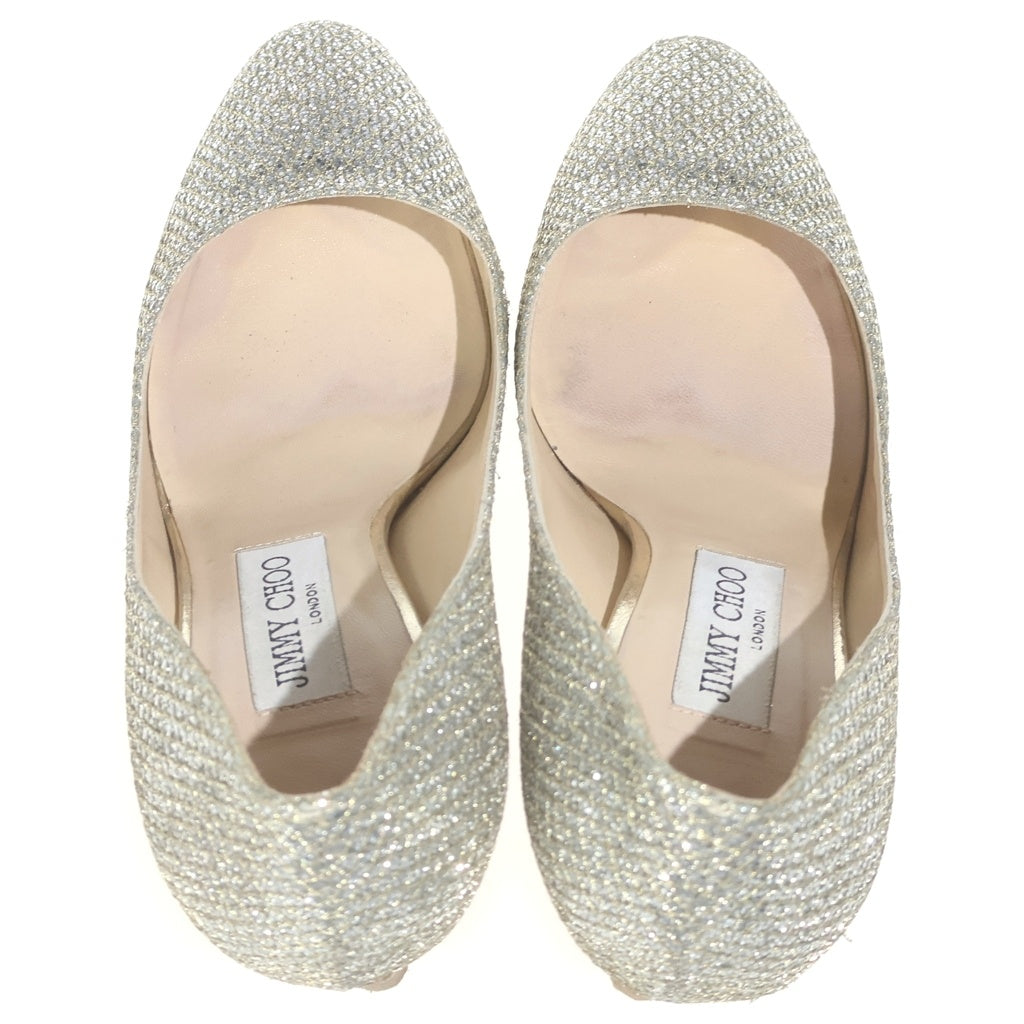 JIMMY CHOO(ジミーチュウ) ラメ グリッター ヒール パンプス シューズ ゴールド レディース