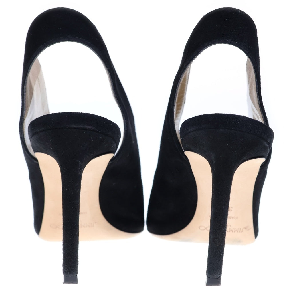 JIMMY CHOO(ジミーチュウ) スエードレザー スリングバック ヒール パンプス シューズ ブラック レディース