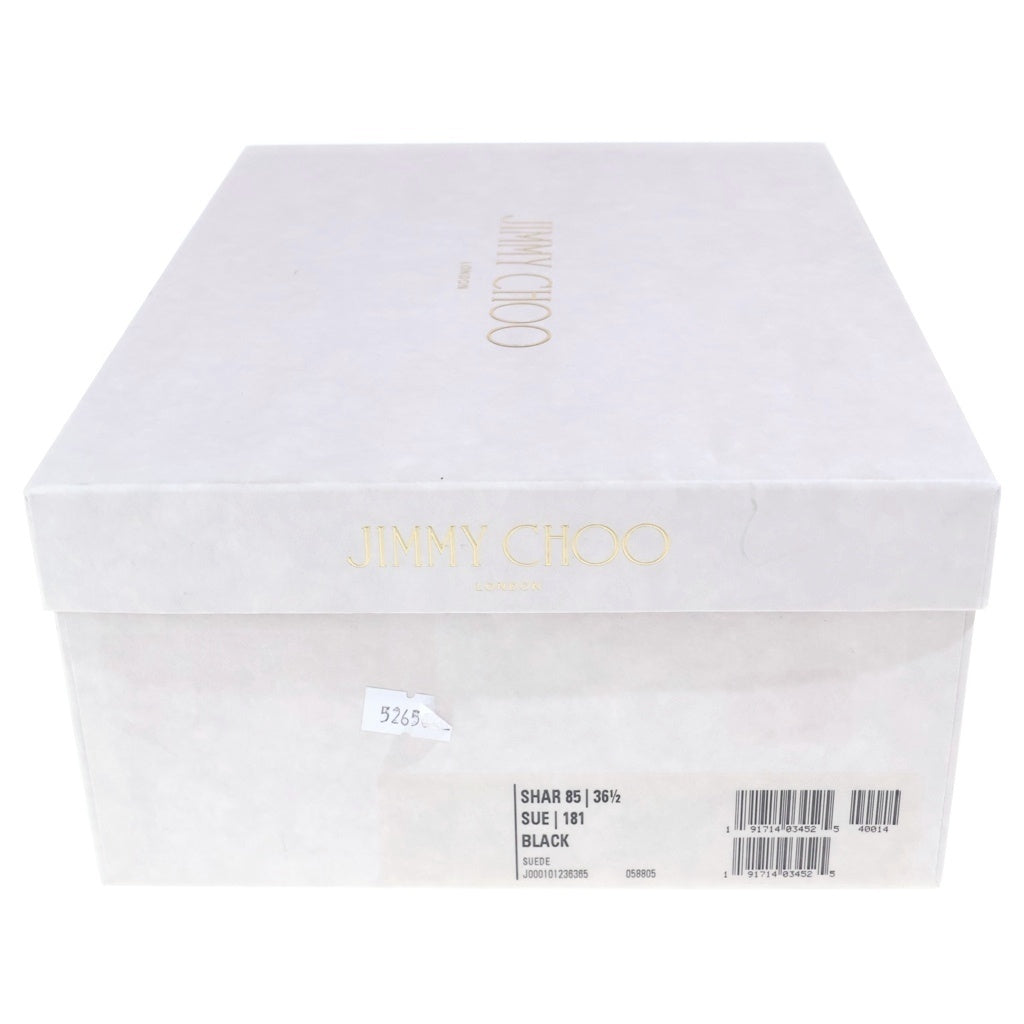 JIMMY CHOO(ジミーチュウ) スエードレザー スリングバック ヒール パンプス シューズ ブラック レディース
