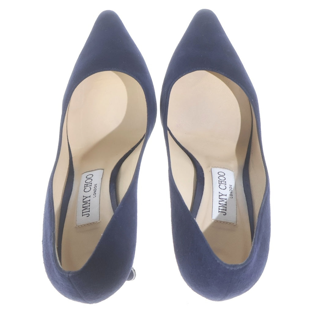 JIMMY CHOO(ジミーチュウ) スエードレザー ヒール パンプス シューズ ネイビー レディース