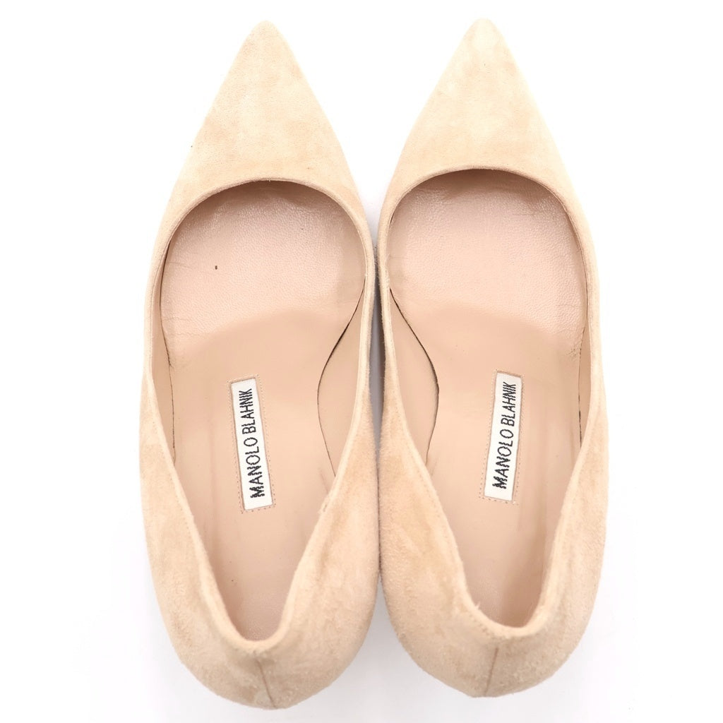 MANOLO BLAHNIK(マノロブラニク) スエードレザー ヒール パンプス シューズ ベージュ レディース