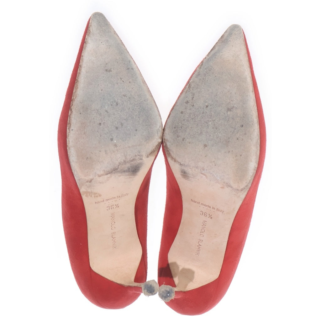 MANOLO BLAHNIK(マノロブラニク) ピンヒール スエードパンプス ハイヒール レッド レディース
