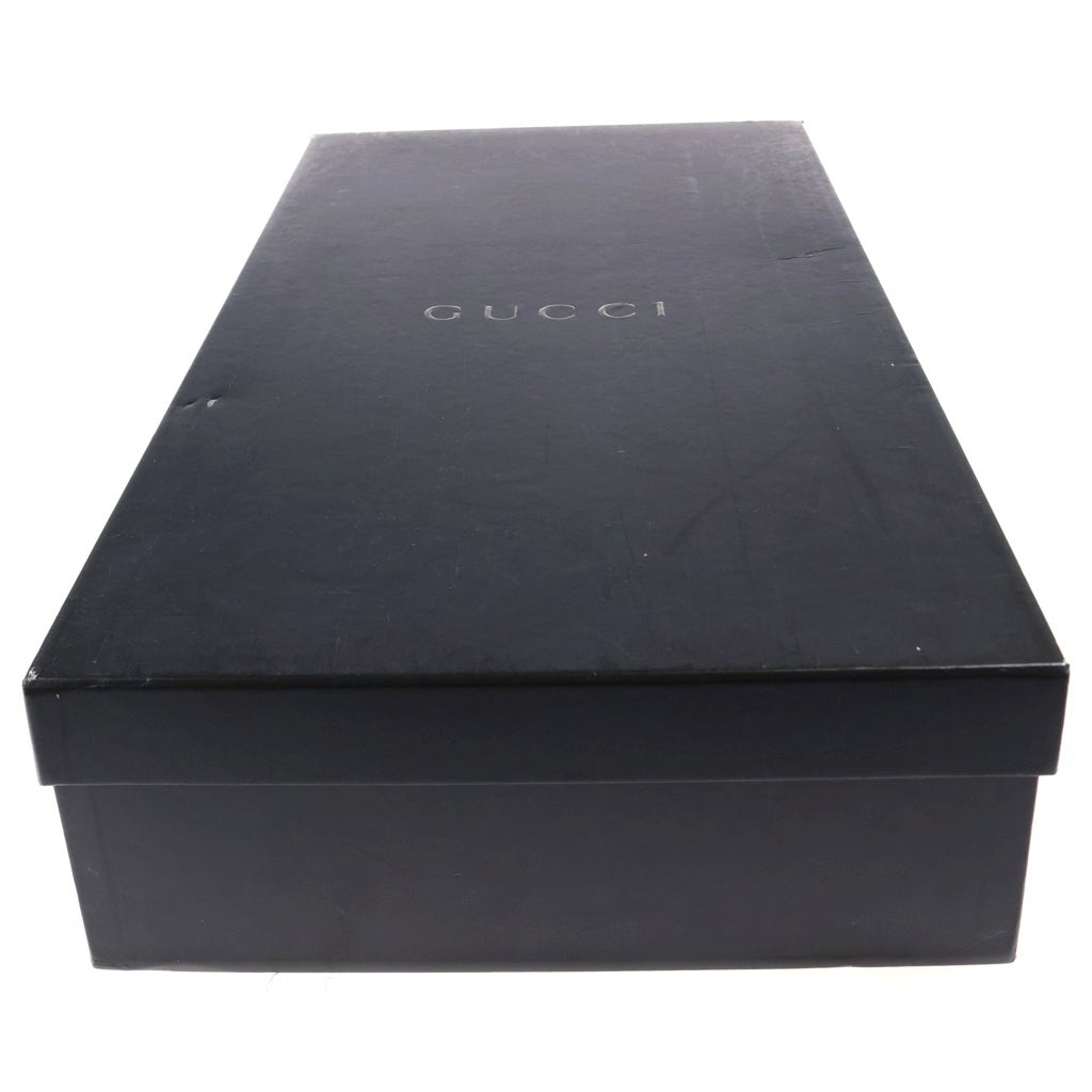 GUCCI(グッチ) レザー バックジップ ヒール ロングブーツ シューズ ブラック レディース