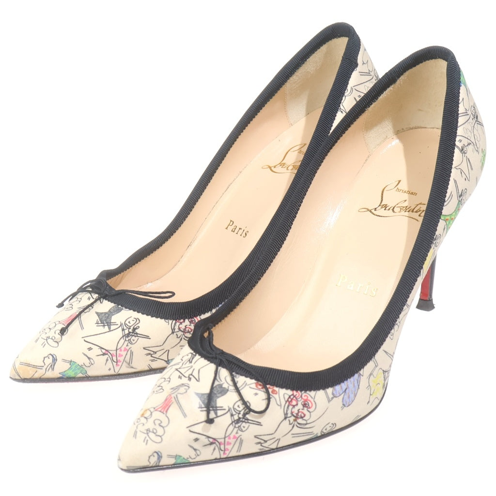 CHRISTIAN LOUBOUTIN(クリスチャンルブタン) ピンヒール 総柄パンプス ハイヒール ベージュ レディース