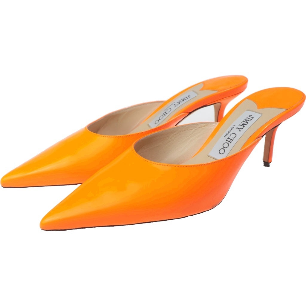 JIMMY CHOO(ジミーチュウ) ピンヒール エナメルレザー パンプス オレンジ レディース