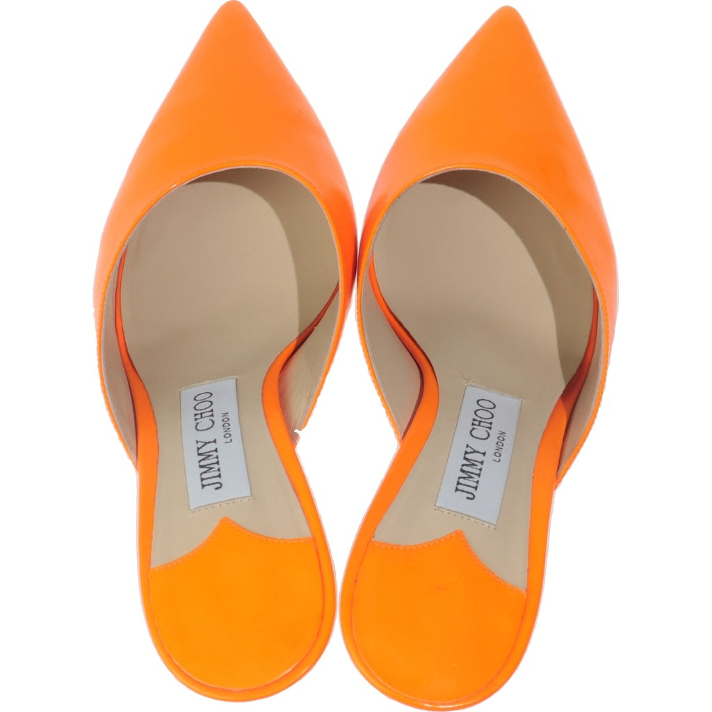 JIMMY CHOO(ジミーチュウ) ピンヒール エナメルレザー パンプス オレンジ レディース