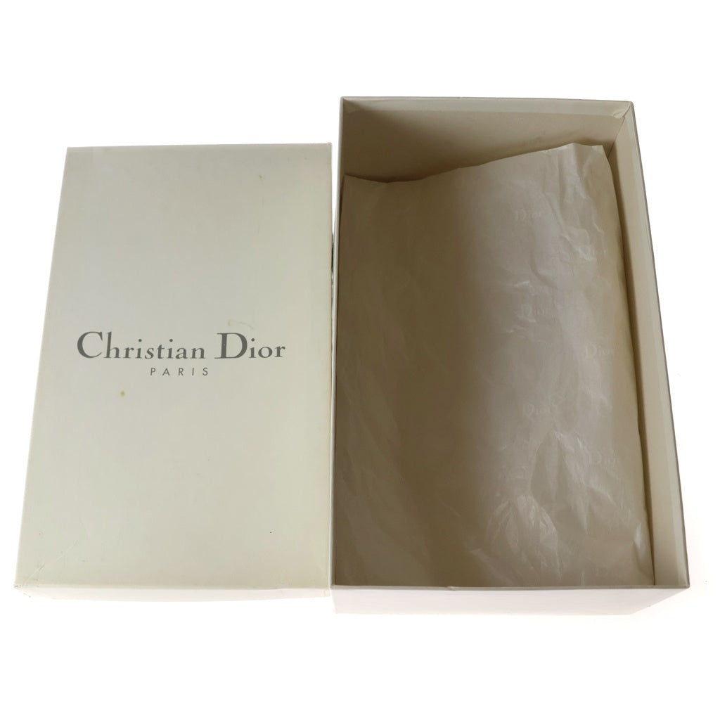 Christian Dior(クリスチャンディオール) デニム パテントレザー ヒール ストラップ サンダル シューズ グレー/イエロー レディース
