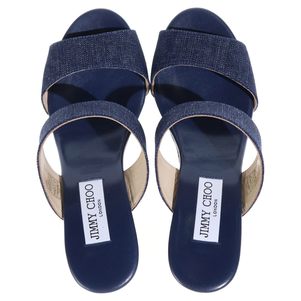 JIMMY CHOO(ジミーチュウ) デニム ウェッジソール ヒール サンダル シューズ インディゴ レディース
