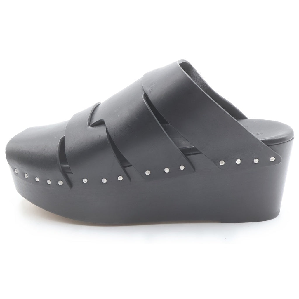Rick Owens(リックオウエンス) レザー厚底サンダル ブラック #37 レディース