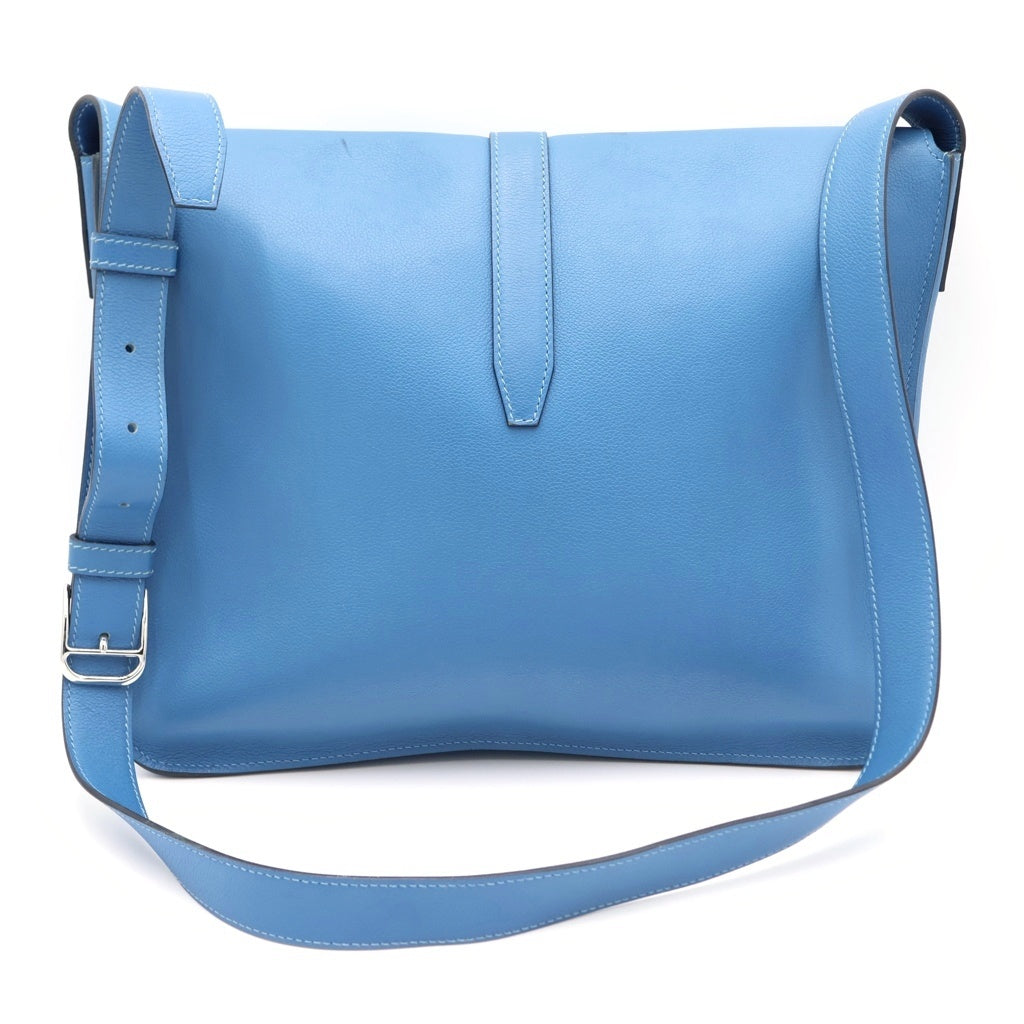 HERMES(エルメス) スティーブライト ブルージーン ショルダーバッグ ブルー レザー シェーブル C刻印 シルバー金具 レディース