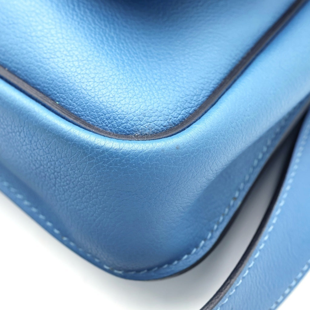 HERMES(エルメス) スティーブライト ブルージーン ショルダーバッグ ブルー レザー シェーブル C刻印 シルバー金具 レディース