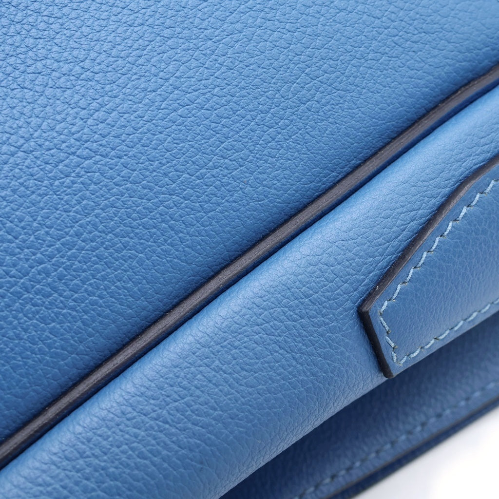 HERMES(エルメス) スティーブライト ブルージーン ショルダーバッグ ブルー レザー シェーブル C刻印 シルバー金具 レディース