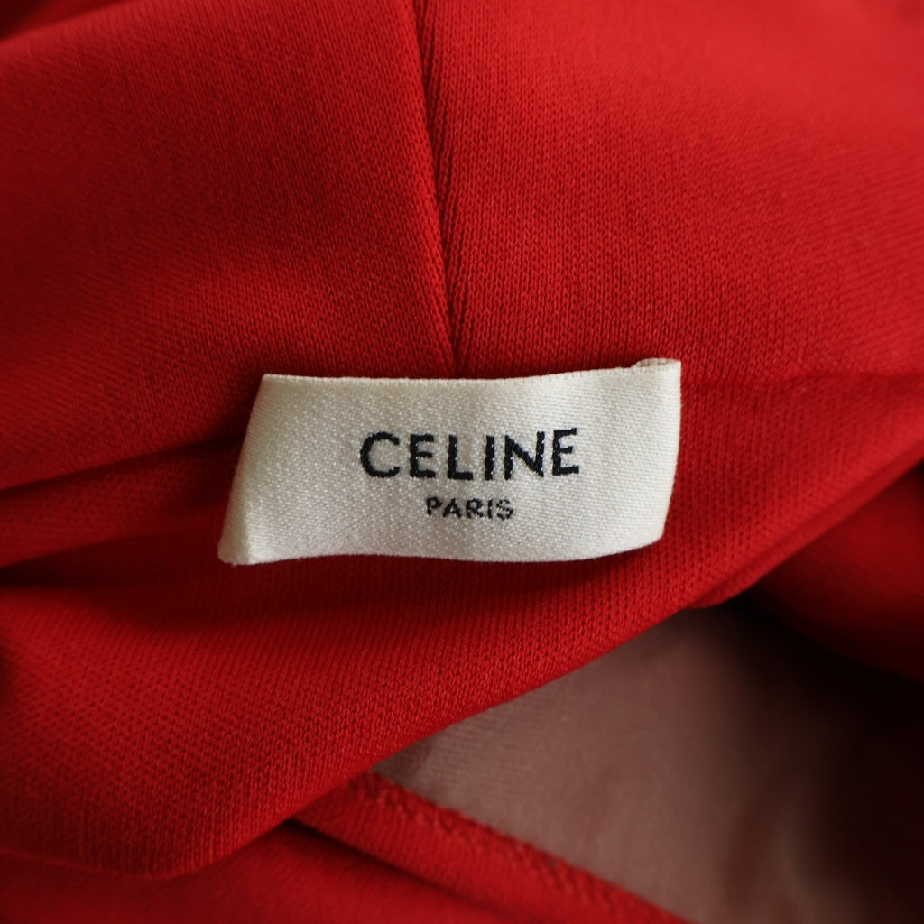 CELINE(セリーヌ) トリオンフ ロゴ ダブルフェイスジャージ フーディー パーカー レッド 2Y58B1210