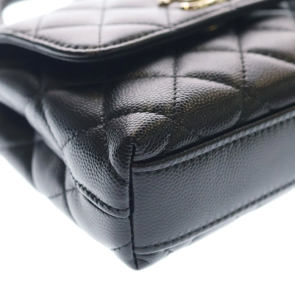CHANEL(シャネル) ココハンドル XXS 2WAYハンドバッグ チェーンショルダーバッグ ブラック キャビアスキン AP4244 ゴールド金具 レディース