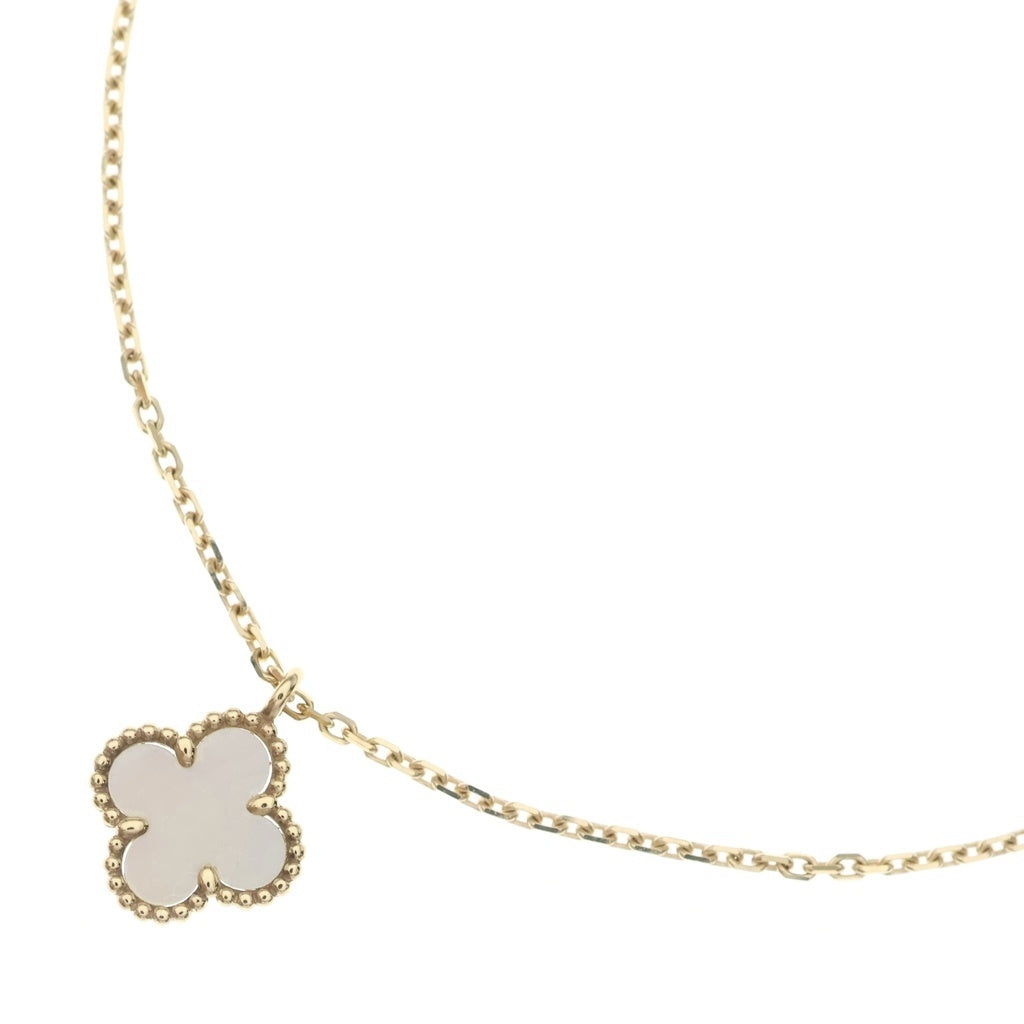Van Cleef & Arpels(ヴァンクリーフアンドアーペル) スウィートアルハンブラ マザーオブパール ネックレス ペンダント チェーン イエローゴールド/ホワイト VCARF69100 レディース