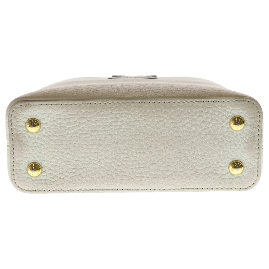 LOUIS VUITTON(ルイヴィトン) カプシーヌミニ 2WAYハンドバッグ ショルダーバッグ アイボリー レザー×パイソン N81258 ゴールド金具 レディース