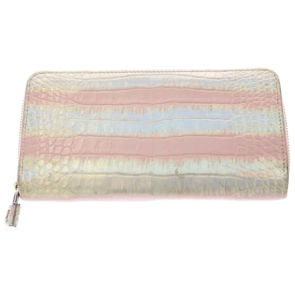 LOUIS VUITTON(ルイヴィトン) クロコダイル ジッピーウォレット ピンク M96310 ICタイプ レディース