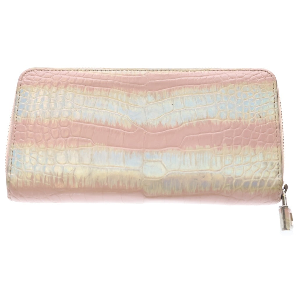 LOUIS VUITTON(ルイヴィトン) クロコダイル ジッピーウォレット ピンク M96310 ICタイプ レディース
