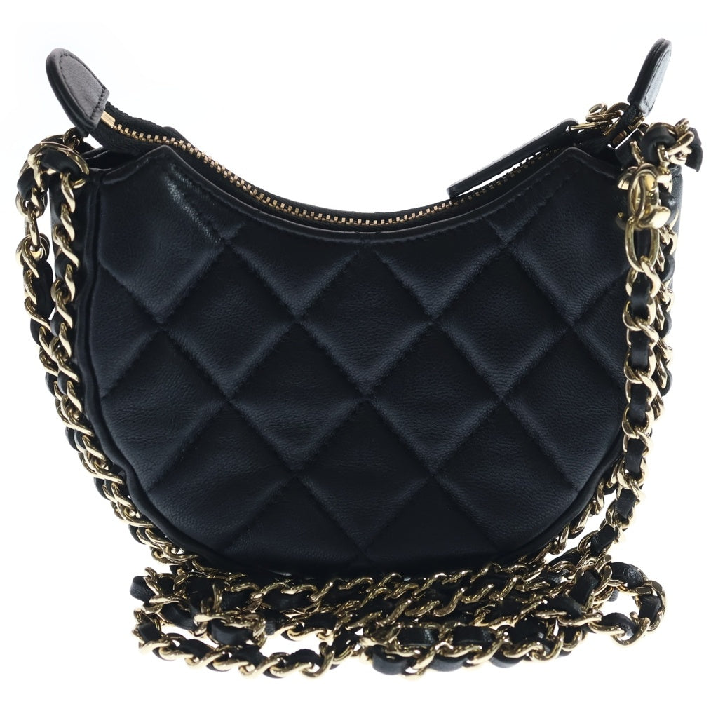 CHANEL(シャネル) マトラッセ ホーボーバック チェーンショルダー ミニ ゴールド金具 ラムスキン ブラック AS3917 レディース