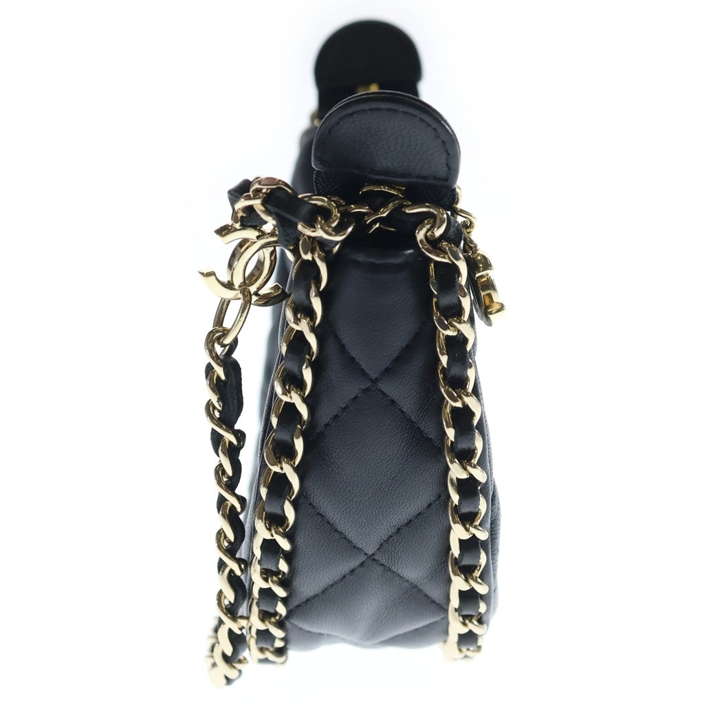 CHANEL(シャネル) マトラッセ ホーボーバック チェーンショルダー ミニ ゴールド金具 ラムスキン ブラック AS3917 レディース