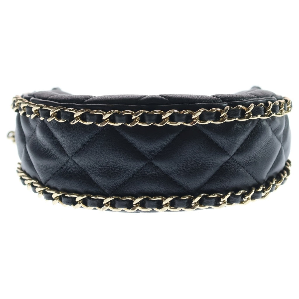 CHANEL(シャネル) マトラッセ ホーボーバック チェーンショルダー ミニ ゴールド金具 ラムスキン ブラック AS3917 レディース