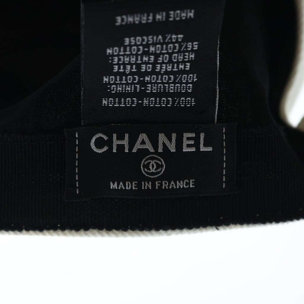 CHANEL(シャネル) ココマークロゴ刺繍 ベースボールキャップ 帽子 コットン ホワイト レディース