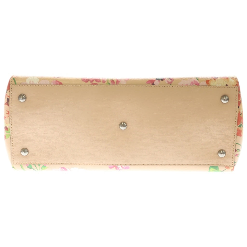 GUCCI(グッチ) バンブー 花柄 フラワー レザー ハンドバッグ ピンク系/マルチカラー 323660 レディース