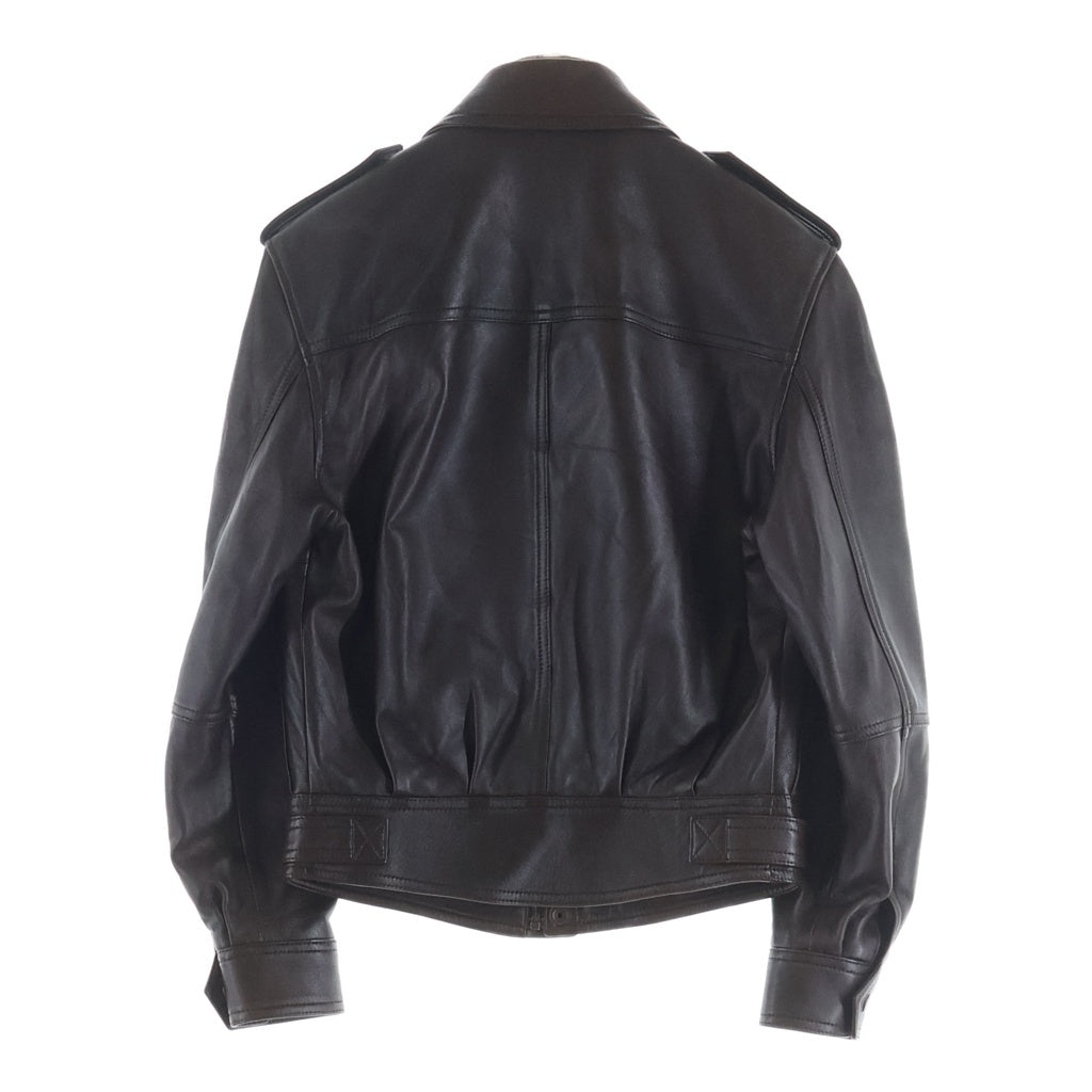 SAINT LAURENT PARIS(サンローランパリ) SAINT LAURENT PARIS レザージャケット 2022ss レザー ブラウン F34サイズ レディース