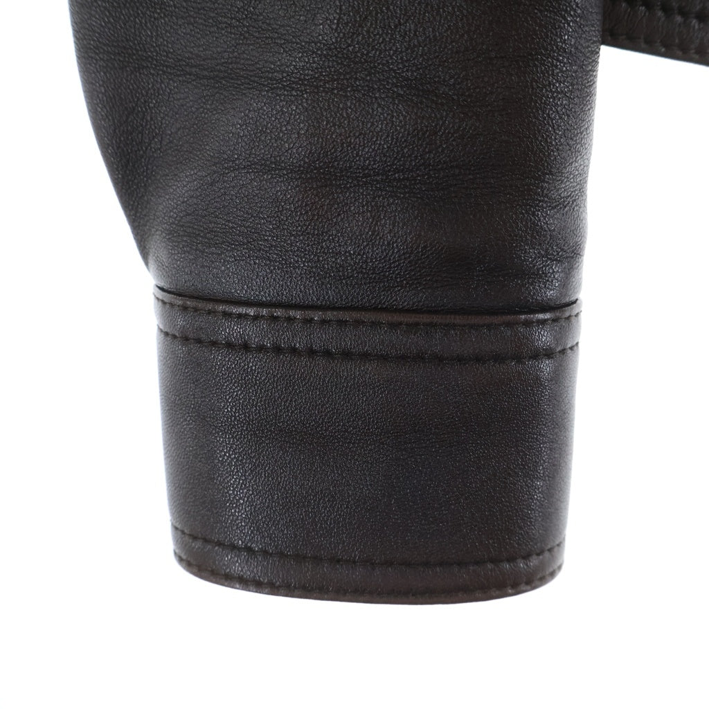SAINT LAURENT PARIS(サンローランパリ) SAINT LAURENT PARIS レザージャケット 2022ss レザー ブラウン F34サイズ レディース