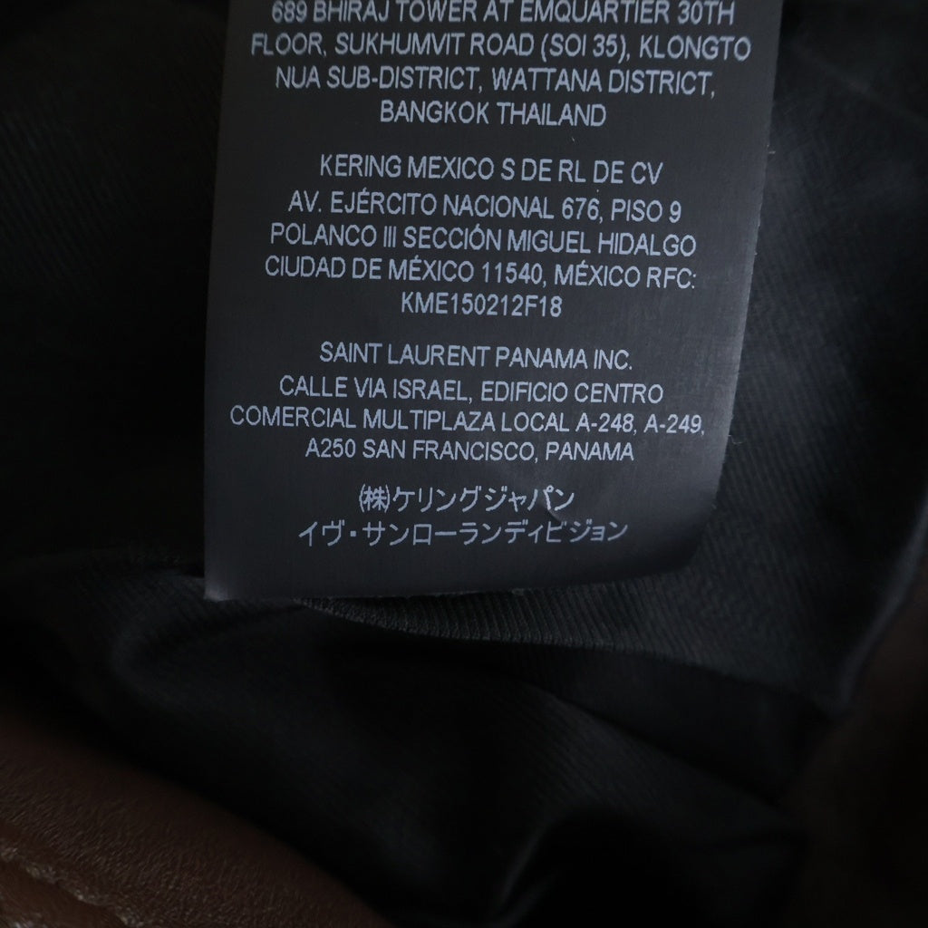 SAINT LAURENT PARIS(サンローランパリ) SAINT LAURENT PARIS レザージャケット 2022ss レザー ブラウン F34サイズ レディース