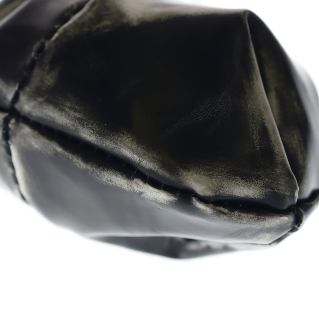 B Yohji Yamamoto(ビー ヨウジヤマモト) レザー シルバー金具 がま口 チェーンウォレット コインケース 財布 ブラック レディース
