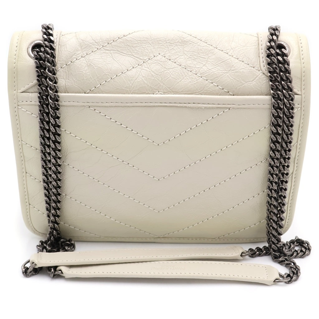 SAINT LAURENT PARIS(サンローランパリ) ニキ ベイビー 2WAYハンドバッグ ショルダーバッグ アイボリー レザー シルバー金具 レディース