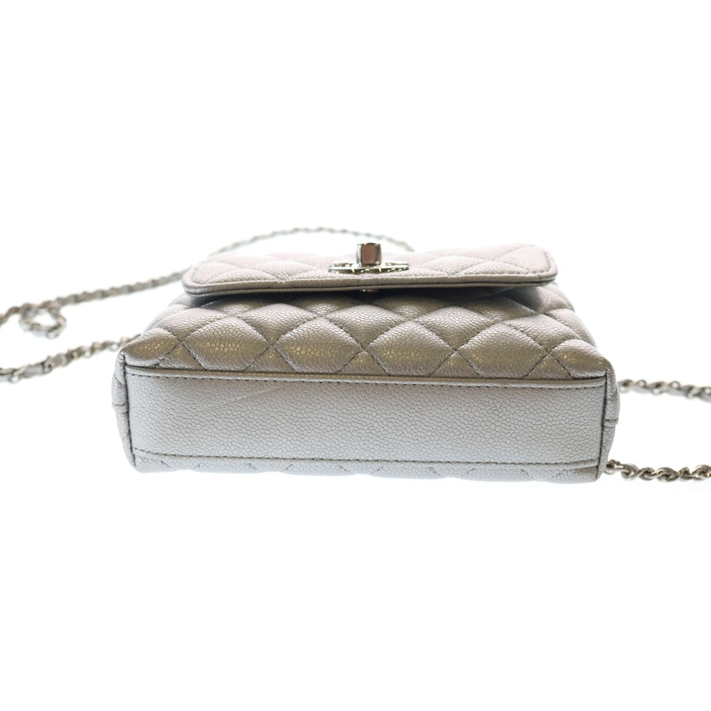 CHANEL(シャネル) ココハンドル ミニミニ 2WAYハンドバッグ ショルダーバッグ ミニバッグ シルバー キャビアスキン シルバー金具 レディース