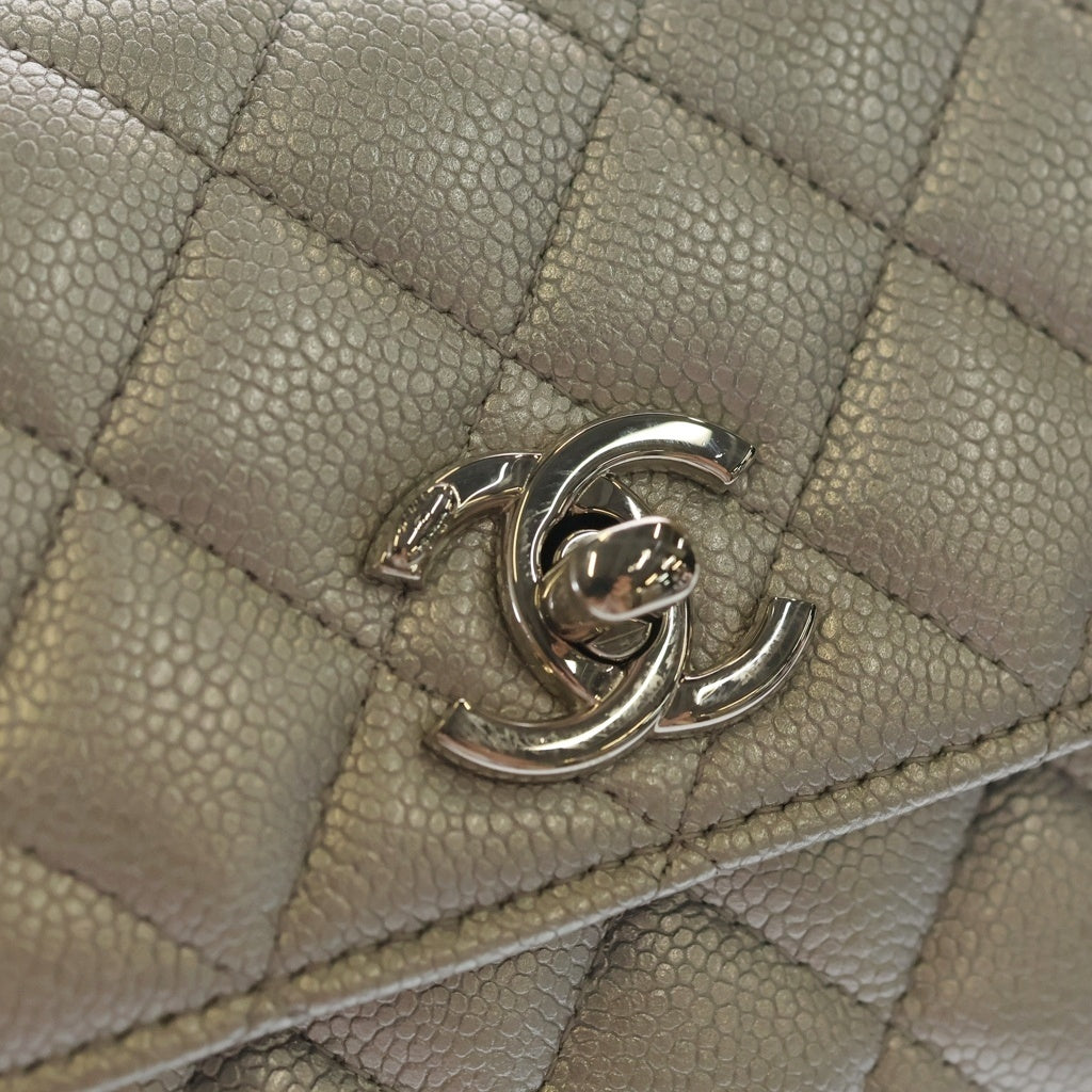 CHANEL(シャネル) ココハンドル ミニミニ 2WAYハンドバッグ ショルダーバッグ ミニバッグ シルバー キャビアスキン シルバー金具 レディース