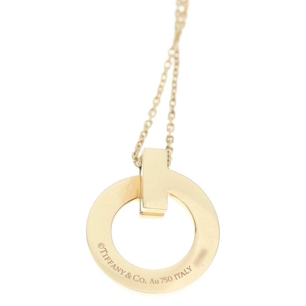 TIFFANY & Co.(ティファニー) Tワン ミニサークル ピンクサファイア ネックレス ペンダント チェーン ピンクゴールド Au750PG レディース