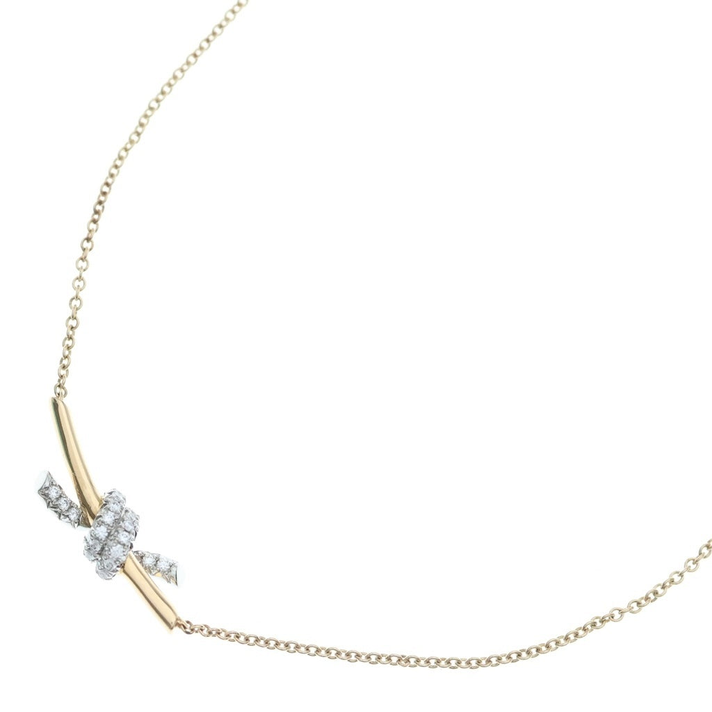 TIFFANY & Co.(ティファニー) ノット ダイヤ ネックレス ペンダント チェーン ピンクゴールド Au750PG/Pt950 レディース