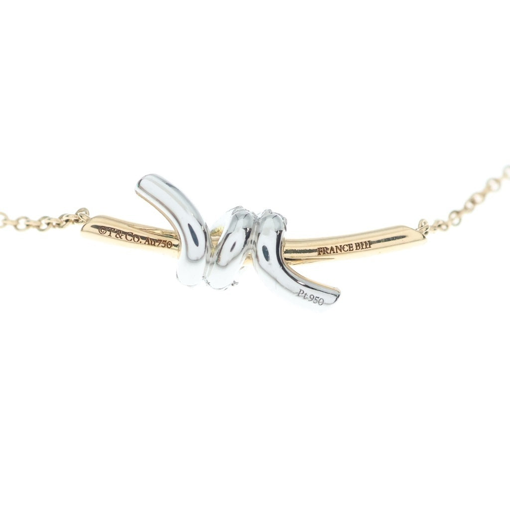 TIFFANY & Co.(ティファニー) ノット ダイヤ ネックレス ペンダント チェーン ピンクゴールド Au750PG/Pt950 レディース