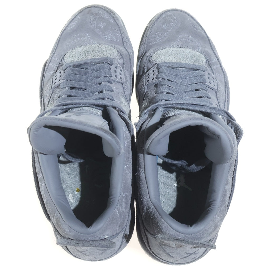 NIKE(ナイキ) KAWS × Nike Air Jordan 4 Retro カウズ ハイカットスエードスニーカー グレー #27.5